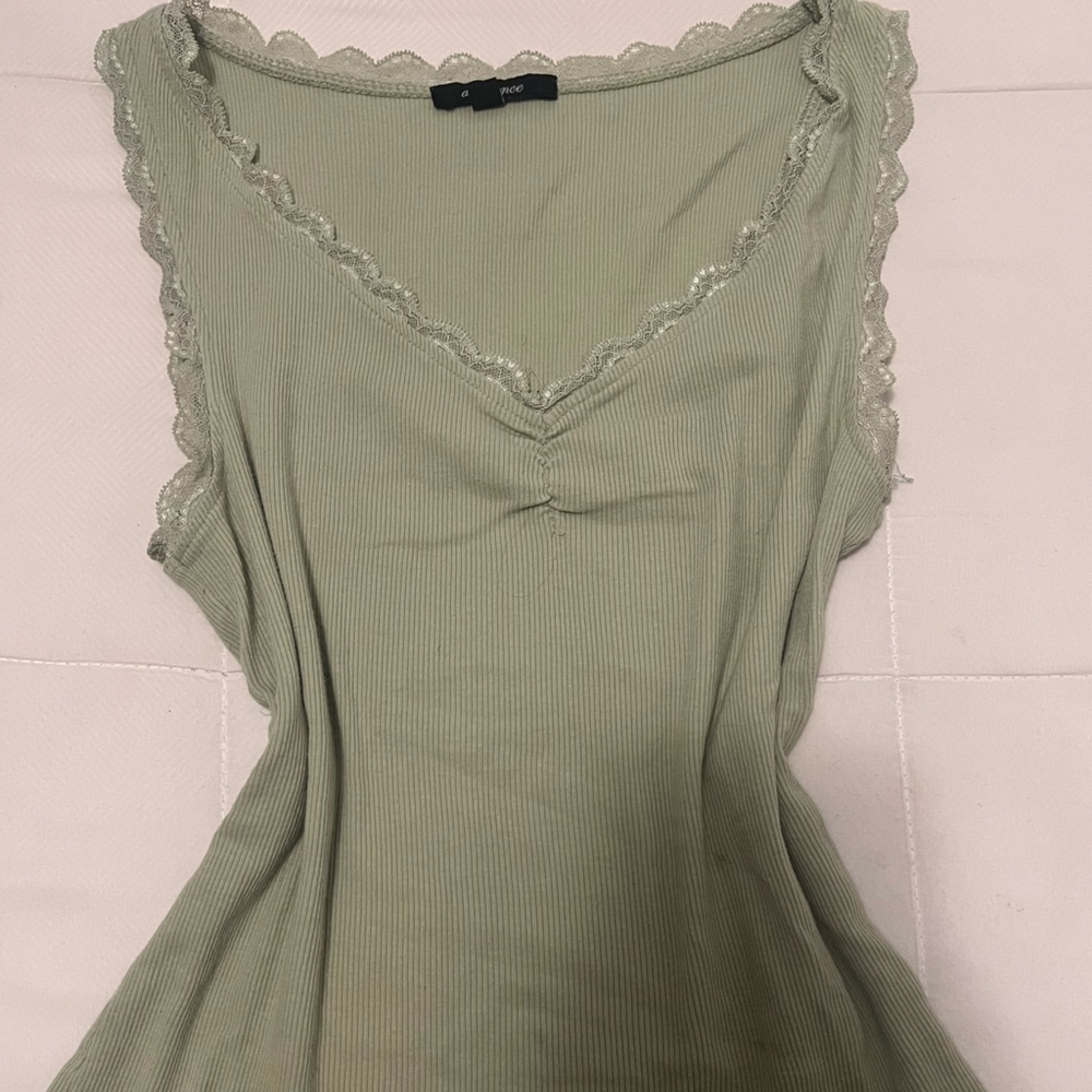 Sage green lace top